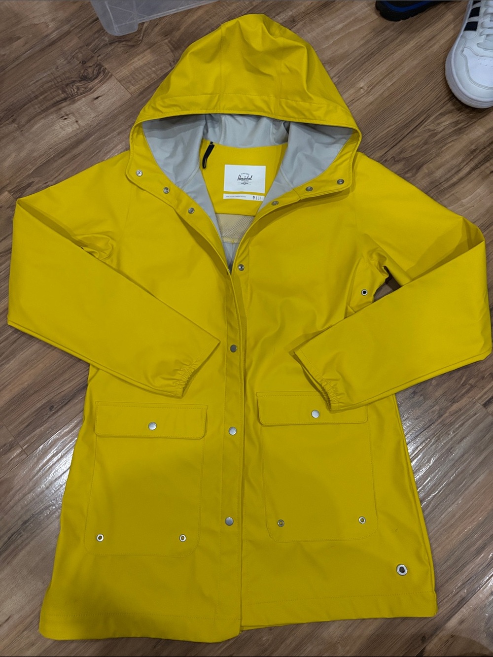 Herschel Supply Company Yellow Hooded Trench Coat